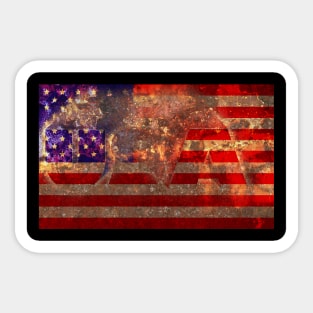 U.S.A. Rustic Flag Sticker